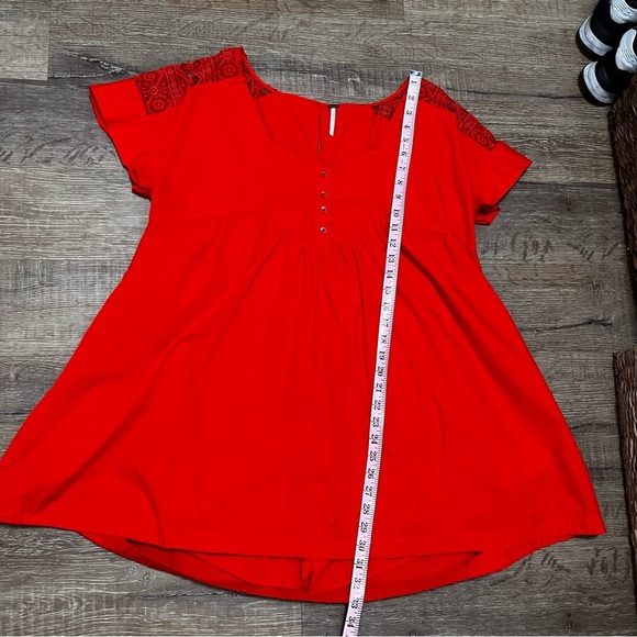 FREE PEOPLE Orange Cotton Mini Dress / Romper Size Large - Picture 9 of 9